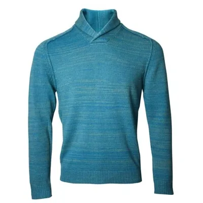 Lords Of Harlech Sweet Shawl Neck Sweater In Teal