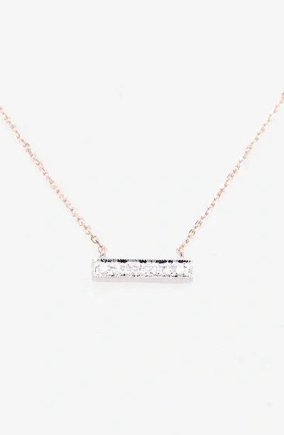 Dana Rebecca Designs 14k White And Yellow Gold Sylvie Rose Mini Bar Necklace With Diamonds, 16