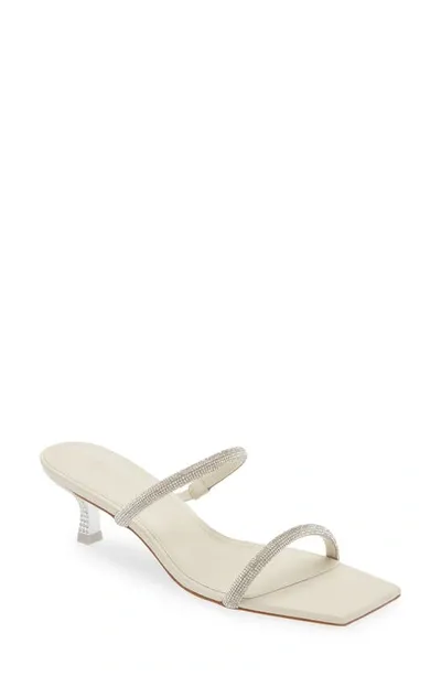 Cult Gaia Nami Crystal-embellished Kitten-heel Sandals In Off White