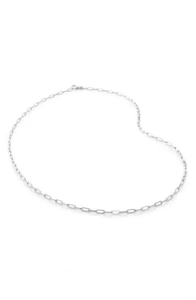 Monica Vinader Mini Paper Clip Chain Necklace In Sterling Silver