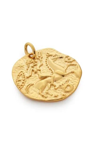 Monica Vinader Goddess Coin Pendant Charm In 18ct Gold Vermeil On Sterling