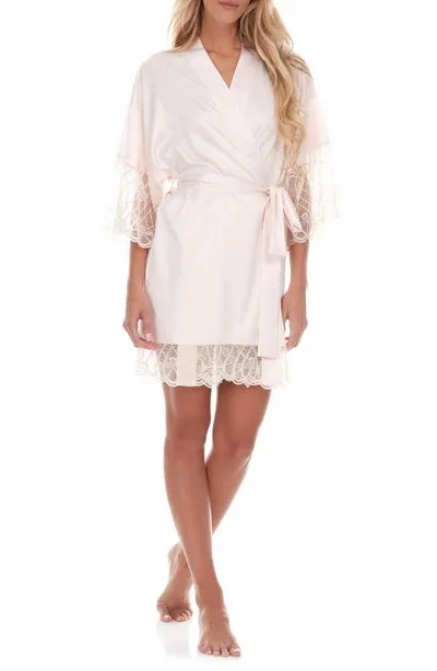 Flora Nikrooz Gabby Satin Kimono Robe In Pink