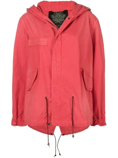 Mr & Mrs Italy Short Hooded Parka In Red