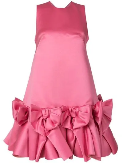 Viktor & Rolf Bow Volant Mini Dress In Pink