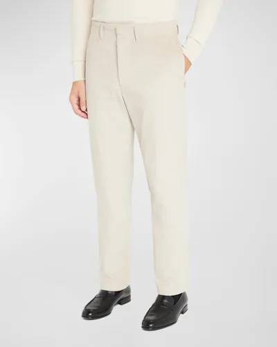 Gabriela Hearst Men's Rhys Corduroy Pants In Ecru