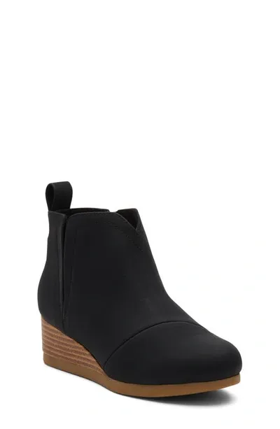 Toms Kids' Clare Zip Wedge Bootie In Black