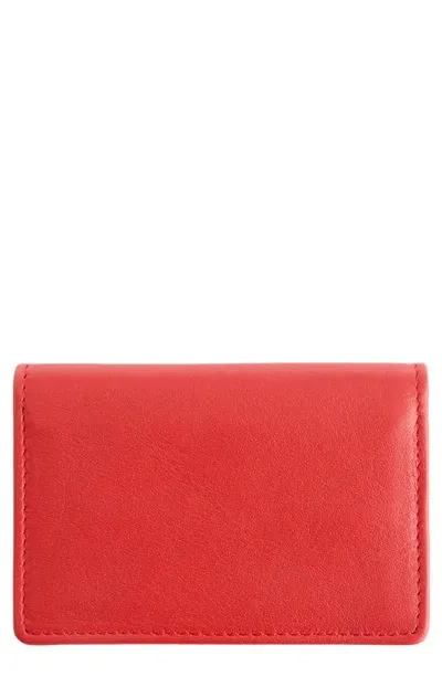 Royce New York Leather Card Case In Red