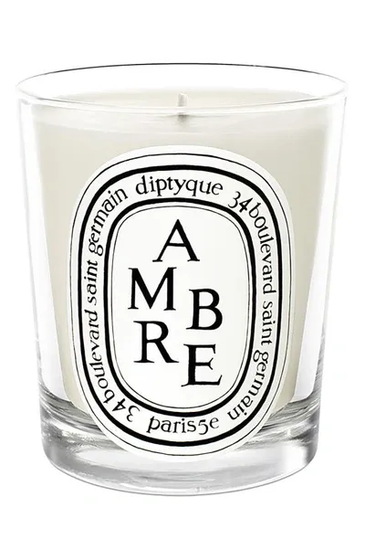 Diptyque Ambre Scented Candle 70g In White