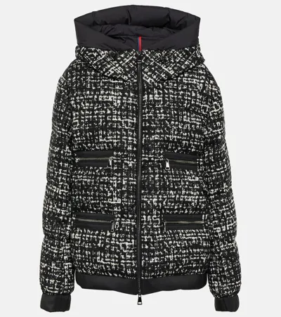 Moncler Tweed Down Jacket In Multicolor