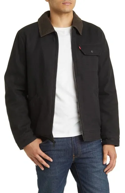 Levi's Corduroy Collar Workwear Jacket In Black