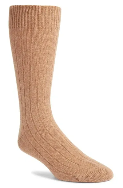 Pantherella Waddington Cashmere Blend Dress Socks In Camel