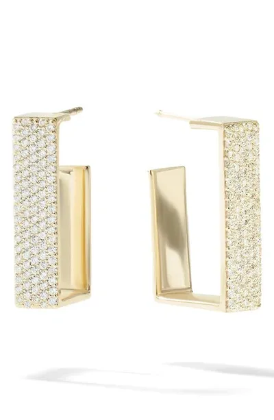 Lana Vanity Geometric Diamond Hoop Earrings In Yellow Gold