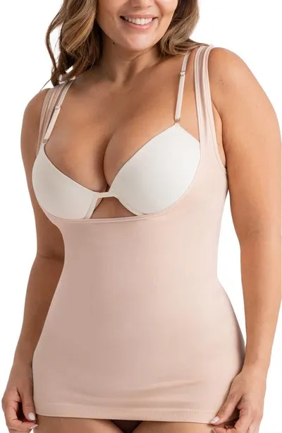 Shapermint Essentials Open Bust Shaper Camisole In Oatmeal