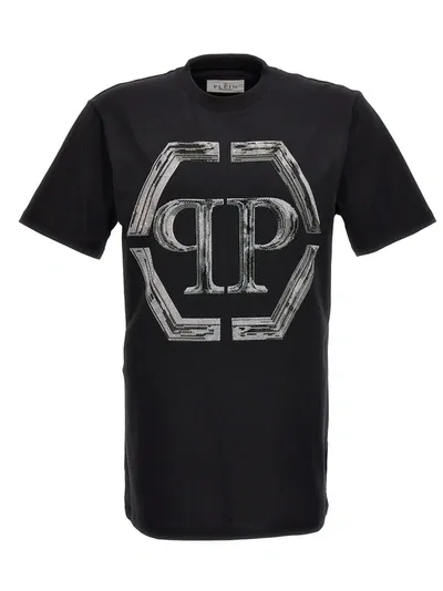 Philipp Plein Rhinestone Logo T-shirt Black