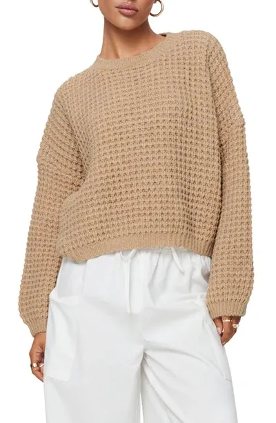 Princess Polly Calvary Waffle Stitch Sweater In Beige