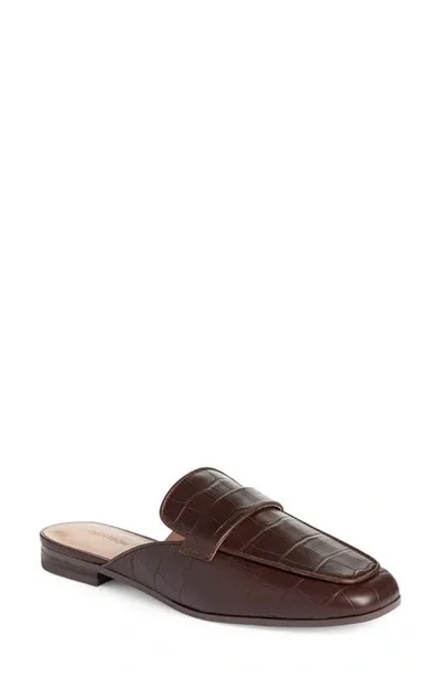 Nordstrom Acasia Loafer Mule In Brown Brunette Croco