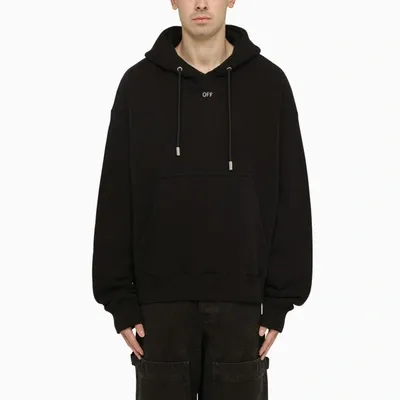 Off-white Black Skate Hoodie With Off Logo