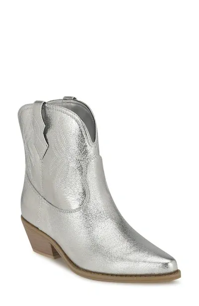 Nine West Texen Bootie In Silver