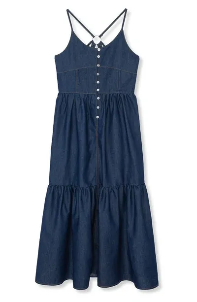 Truce Kids' Denim Maxi Dress In Blue