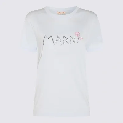 Marni T-shirt E Polo Blu In White