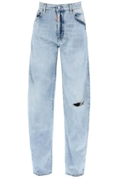 Dsquared2 Jeans Oversize Con Dettaglio Destroyed In Multicolor