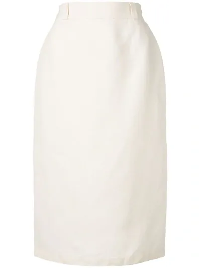 Pre-owned Versace Classic Pencil Skirt In White