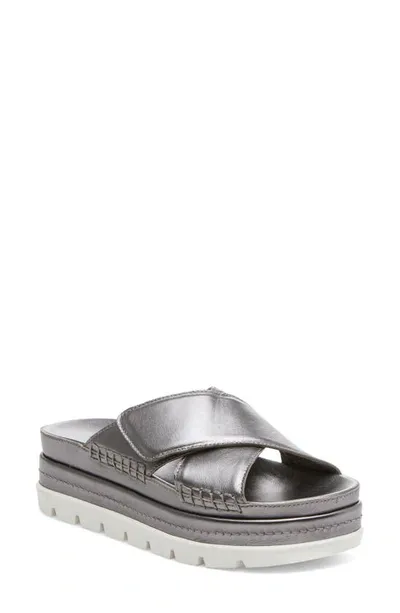 J/slides Nyc Briana Platform Sandal In Pewter