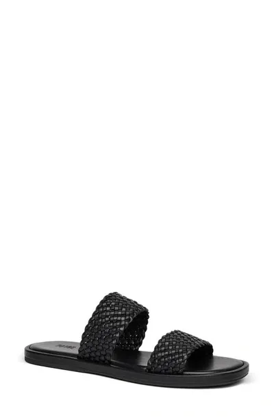 Paige Dakota Basket Weave Slide Sandal In Black