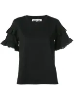 Mcq By Alexander Mcqueen Tiered Ruffle Sleeve T-shirt In Black