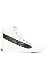 Love Moschino Side Logo Sneakers In White