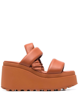 Vic Matie Padded Wedge Sandals In Braun