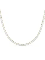 Hautecarat Lab Created Diamond Tennis Necklace In 14k Yellow Gold