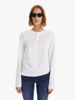 Velva Sheen Tubular Long Sleeve Henley Tee Shirt Tee Shirt In White