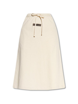 Essentials Fear Of God  Logo Patch Drawstring Midi Skirt In Smoke