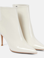 Gianvito Rossi Patent Leather Ankle Boots In White