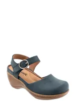 Softwalk Mabelle Ankle Strap Clog In Black