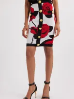 Balmain Floral-jacquard Midi Skirt In Multicolor