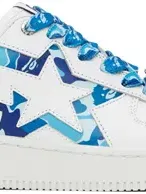 Bape White & Blue Sta Icon Abc Camo Sneakers