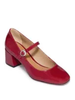 Bernardo Footwear Ancona Block Heel Mary Jane In Red