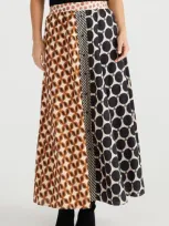 Brave + True Brave+true Lucy Mixed Print Maxi Skirt In Gingerbread