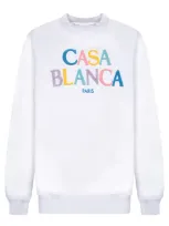 Casablanca Soft Fabric Sweatshirt With Crew Neck In White