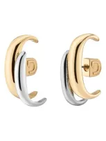 Demarson Ari Two-tone Hoop Earrings In Gold/silver