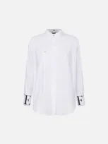 Elisabetta Franchi Logo-print Cotton Shirt In White