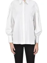 Elisabetta Franchi Puffed Sleeves Shirt In White