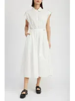 En Saison Whitney Cotton Midi Shirtdress In White