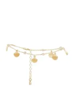 Ettika Shell Anklet In Metallic Gold