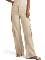 Favorite Daughter The Carly Cargo Wide Leg Jeans In Bone