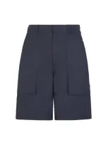 Fendi Short Trousers Sh Tr Co Ff Zucca Jaq Pocket In Blue