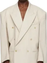 Hed Mayner Beige Peaked Lapel Blazer In 260-medium Beige