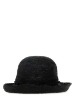 Helen Kaminski Black Raffia Provence 08 Hat In Charcoal